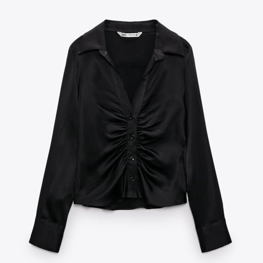 ZARA FITTED SATIN EFFECT TOP! Brand new